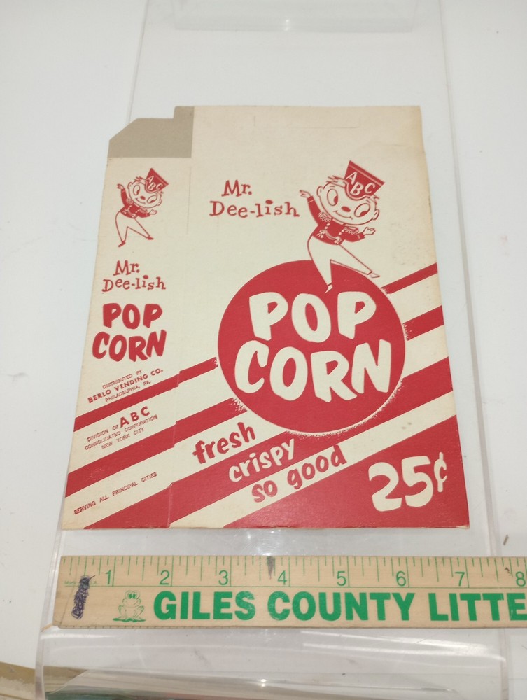 Vintage "Dee-Lish Pop Corn" Popcorn Box Unused