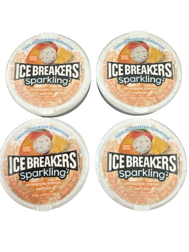 Ice Breakers Sparkling Pineapple Mango Seltzer Sugar Free Mints BB 5/26 - 4 Pack