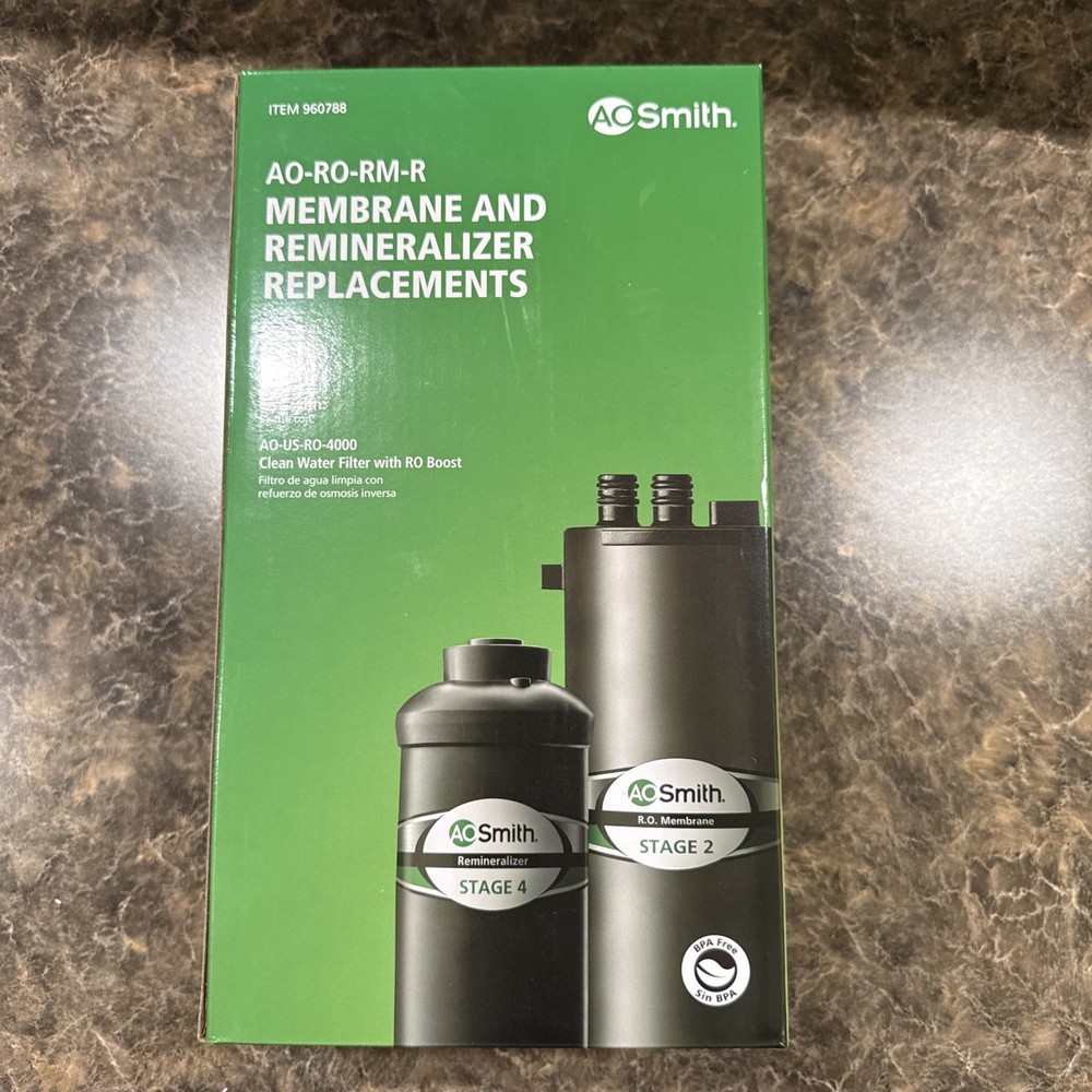 A.O. Smith Set Under-Sink Replacement Filter #960788 Membrane & Remineralizer