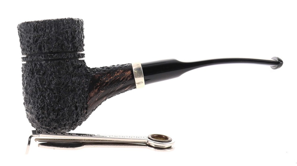 Pipe Ser Jacopo dalla Gemma R1 A dark rusticated shape freehand silver ring