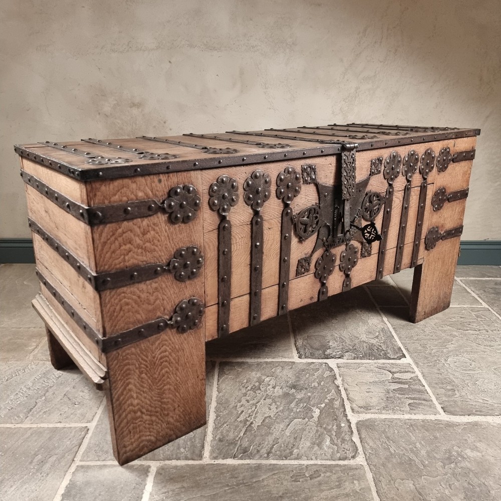 A 16th Century Iron Bound Coffer.