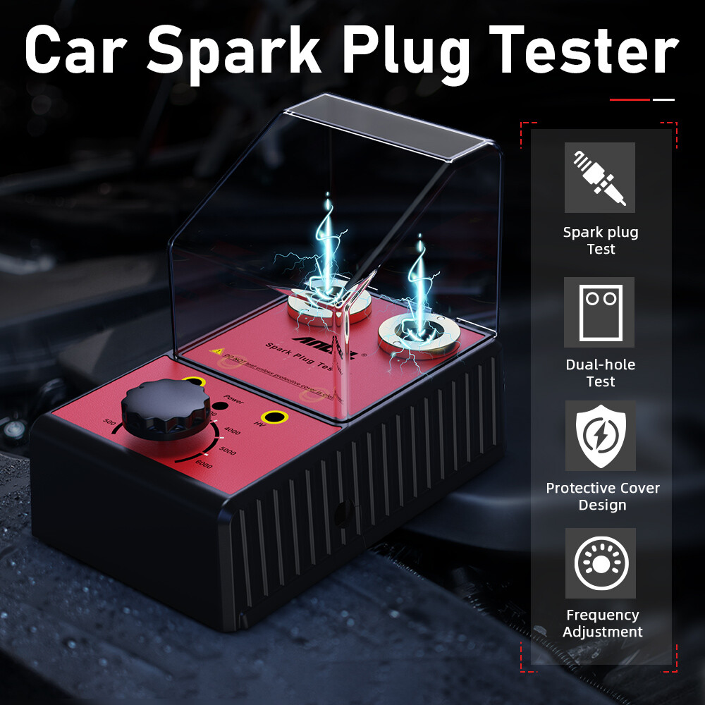 Spark Plug Tester Dual Hole Diagnostic Tool 12V Gasoline Ignition Plug Analyzer