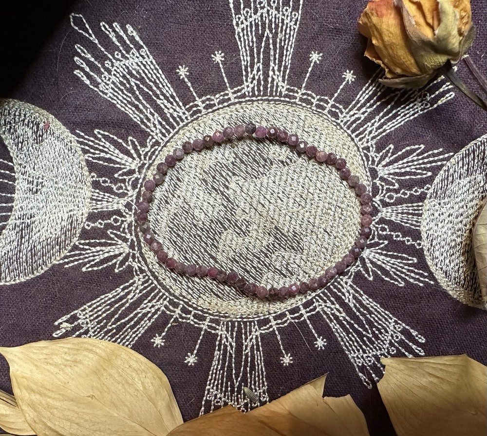 Faceted Ruby Bracelet, Small Bead Size, All Natural, Metaphysical