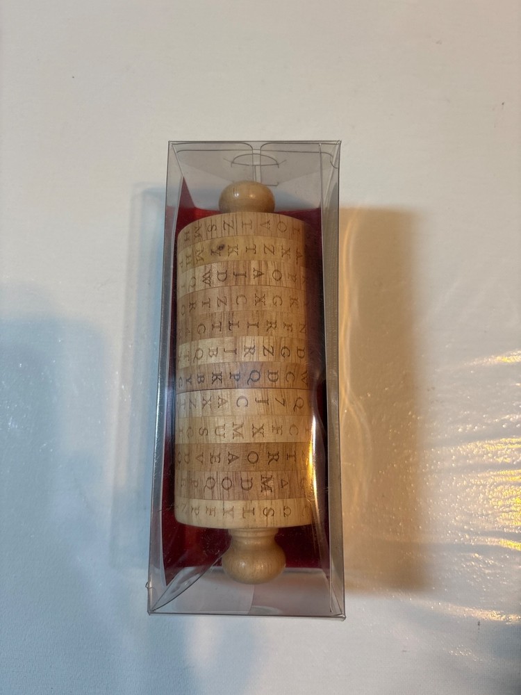 American Traditions Cypher Wheel Wooden Secret Decoder EUC W Box