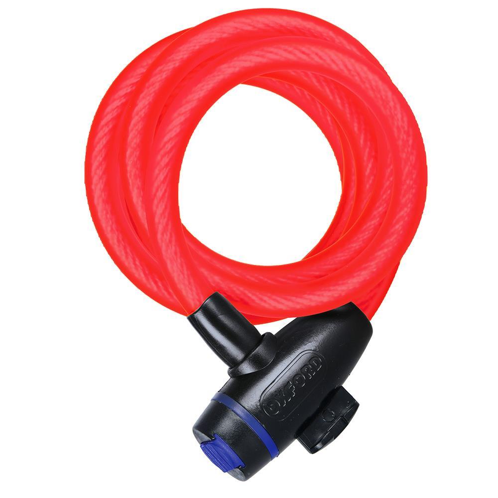 Oxford Motorcycle Cable Lock 12mm Cycle Security Locks Red 1.8M