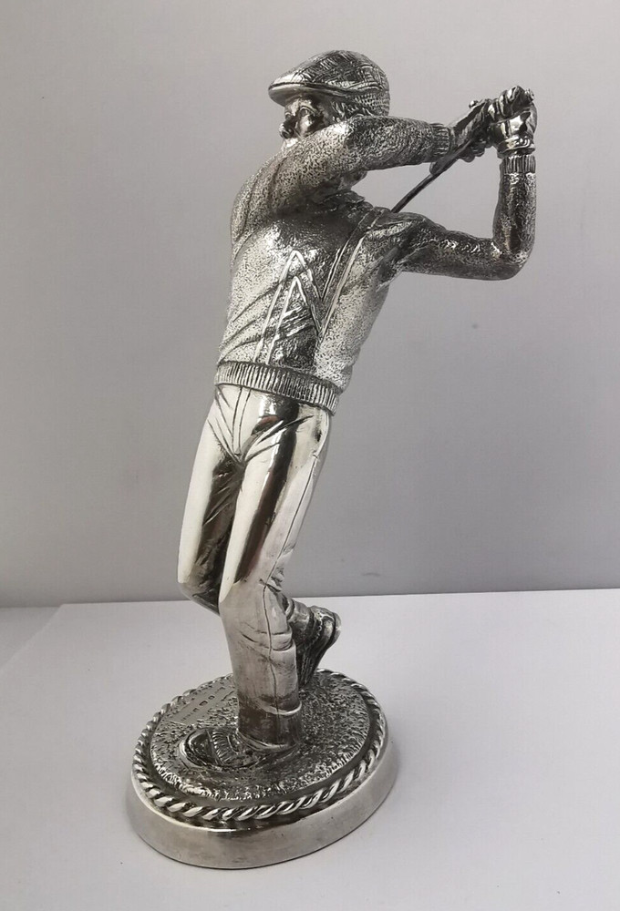 Large 8 Inch Solid Silver Golfer Figurine Or Trophy - Sheffield 1987