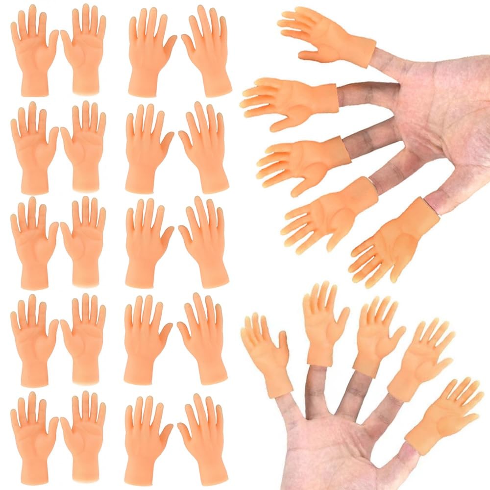 30 Pcs Tiny Finger Hands Mini Rubber Puppets, Miniature miniature