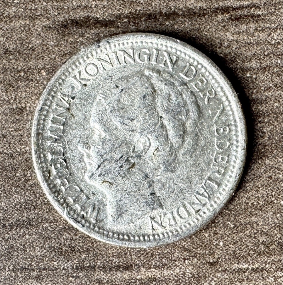 1941 Netherlands 10 Cents Silver