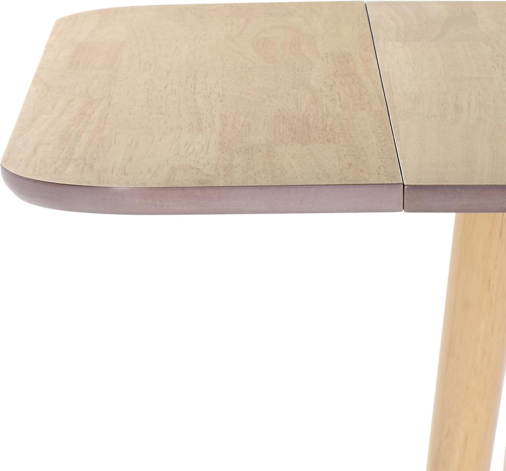 Space-Saving Modern White Washed Drop Leaf Dining Table for 4