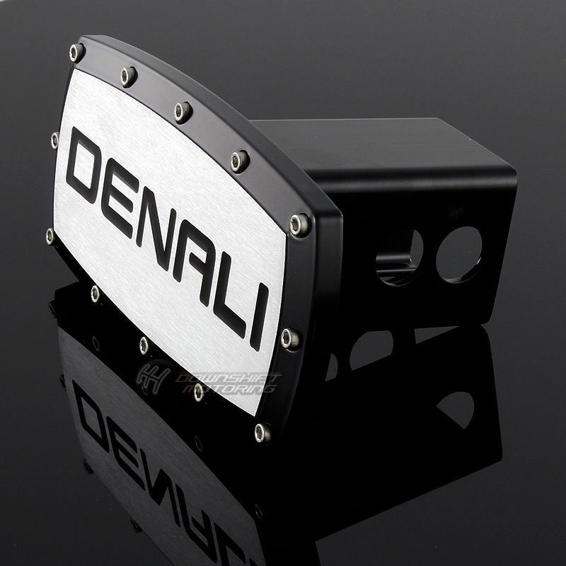 GMC DENALI LOGO Hitch Cover Plug Cap 2" Trailer Tow Receiver BLACK FRAME