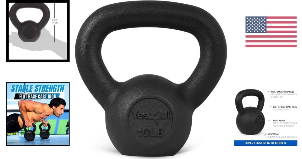 Versatile Cast Iron Kettlebell Set for Strength Training – 5-80 Lbs Options