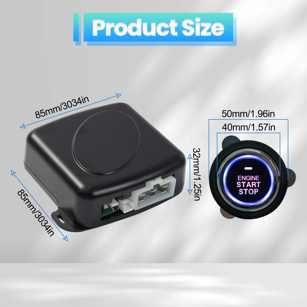 12V RFID Engine Start Car Ignition Switch Push Button Keyless Entry Starter Kit