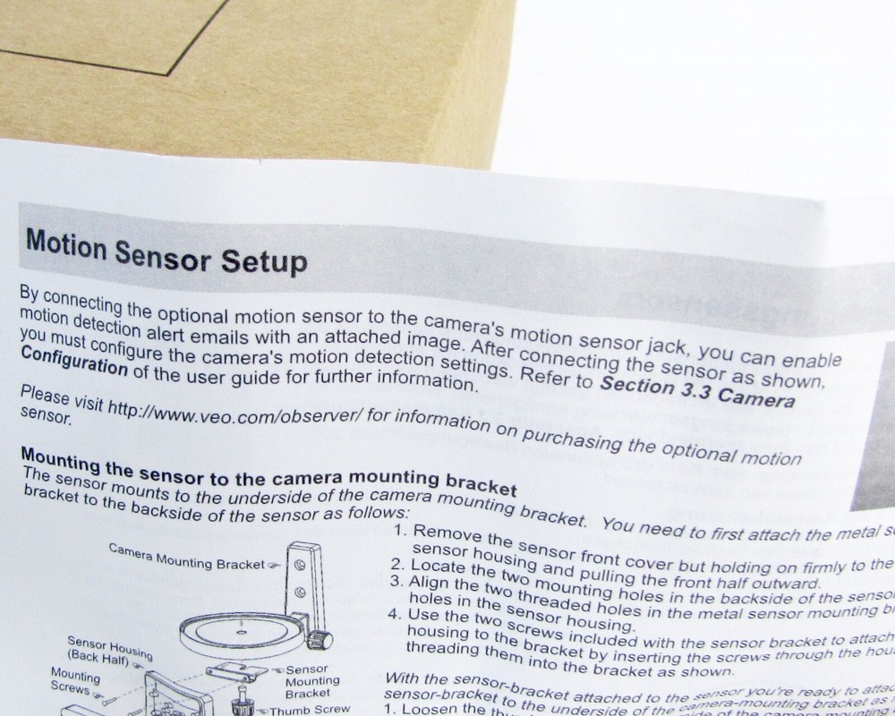 Veo A20-0000-003 Motion Sensor Switch 12V w/ Installation Instructions