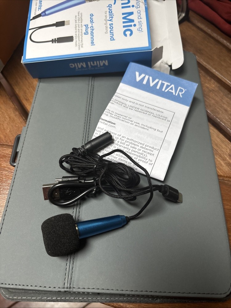 Vivitar Mini Microphone Blue USB Dual channel plug