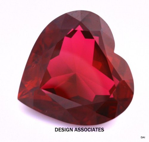 4 MM HEART CUT MAN MADE RUBY  AAA GRADE 2 PC SET