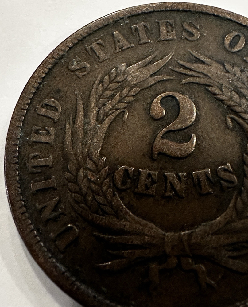 1864 two cent piece large motto LME