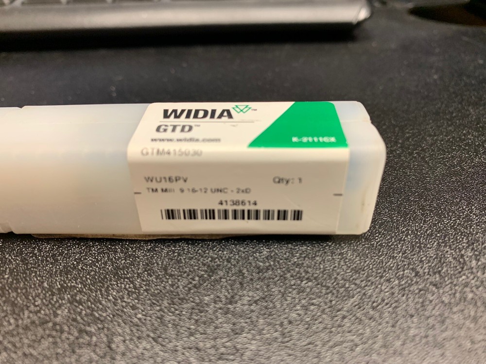 Widia 9/16-12 UNC Threadmill Solid Carbide 4138614 GTM415030