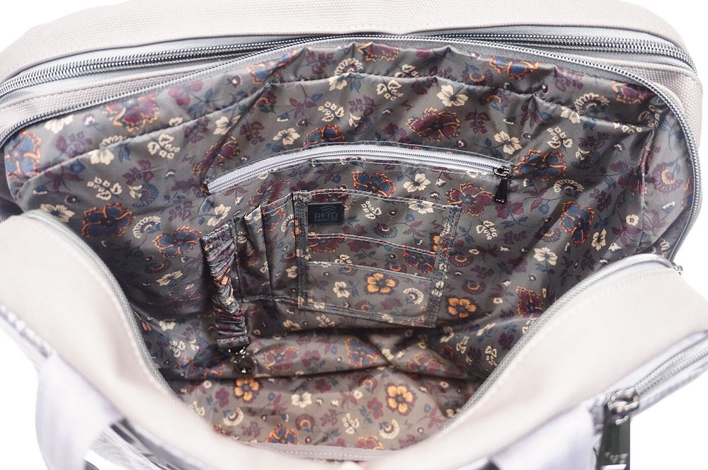 ❤️ Lug Aviator Metallic Pearl Matte Luxe Multi Compartment Tote Weekender Walnut