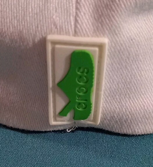 Crocs Dad Hat White One Size Cap Embroidery Logo Featuring Green