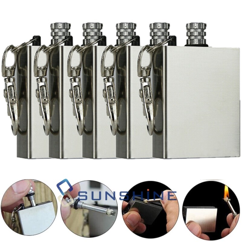 Universal Keychain Oil Refill Survival Lighter Flint Stone Match Fire Starter