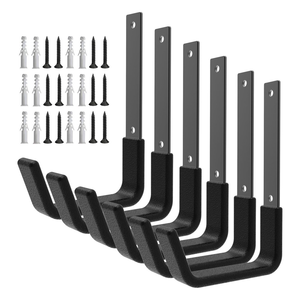 Heavy Duty Utility Hooks for Wall Mount, Garage Wall Hooks, Multi-Use Hose, B...