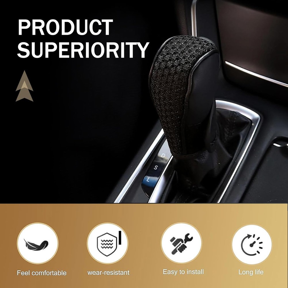 Car Gear Shift Cover, Breathable Shift Knob Gear Handle Stick Protector Covers,