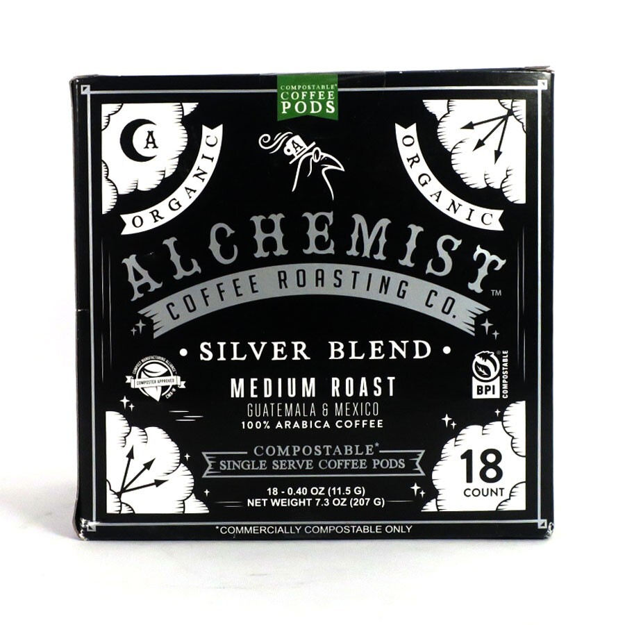 Alchemist Coffee Organic Silver Blend Medium Roast Coffee K-Cups 18 Count