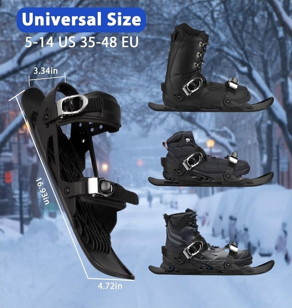 Mini Short Ski Skates for Snow Pro Version - Adjustable Snowskates Snowblades