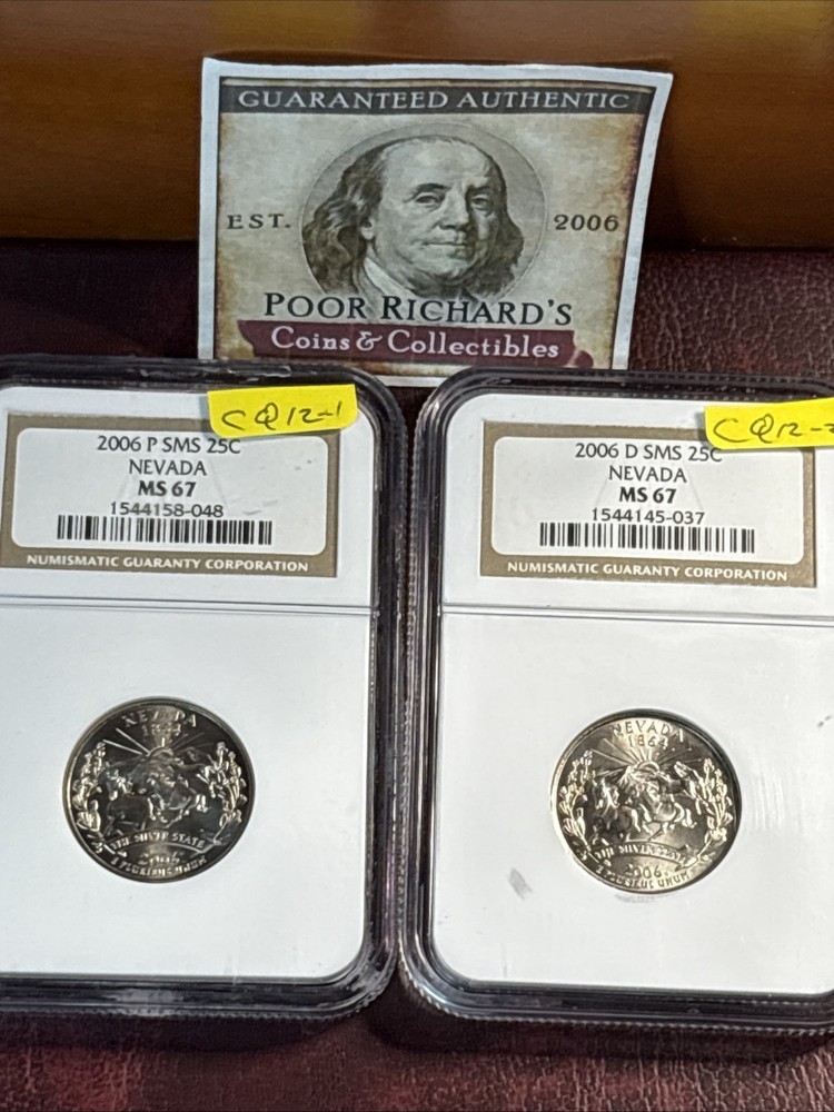 Nevada 2006 SMS Set P & D MS67!