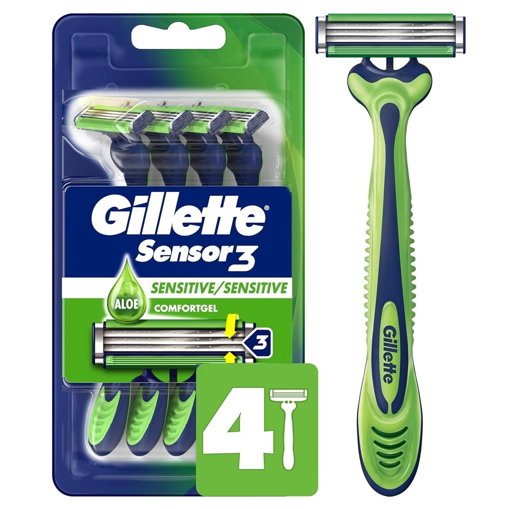 Sensor3 Sensitive Men's Disposable Razor 4 Razors-USA