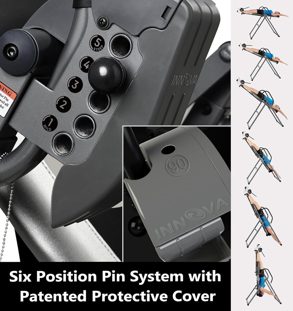 Inversion Table with Adjustable Headrest, Reversible Ankle Holders, and 300 l...