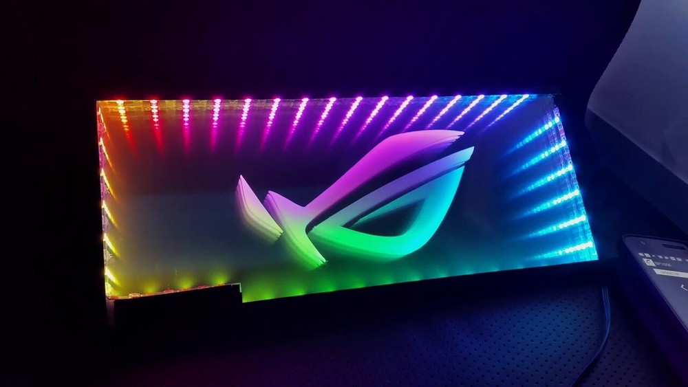 Custom Pic & Size Infinity Mirrored GPU Backplate GPU Side Panel RGB Gaming PC