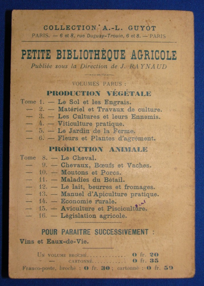 Small Practical Agricultural Library Beekeeping - J. Raynaud - Book Volume XIII