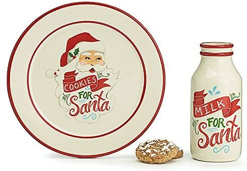 Santa Milk Bottle and Plate Gift Set