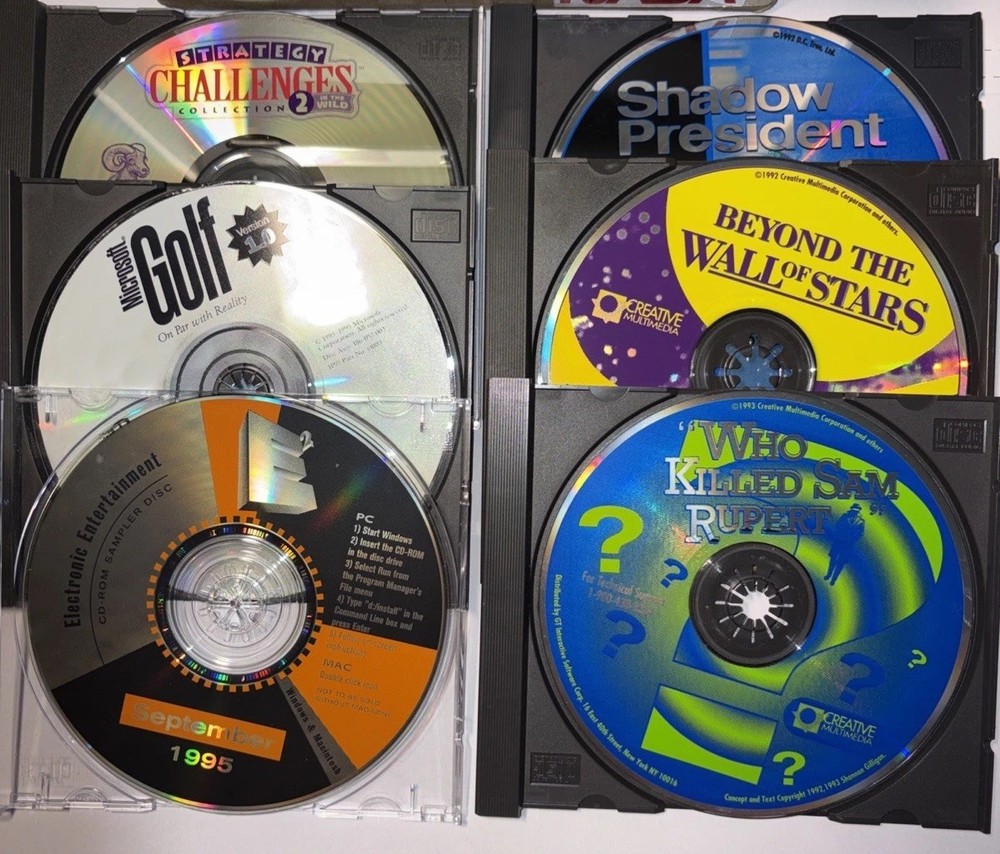 Microsoft 1990s PC Games & Software Lot - 33 Items with Box