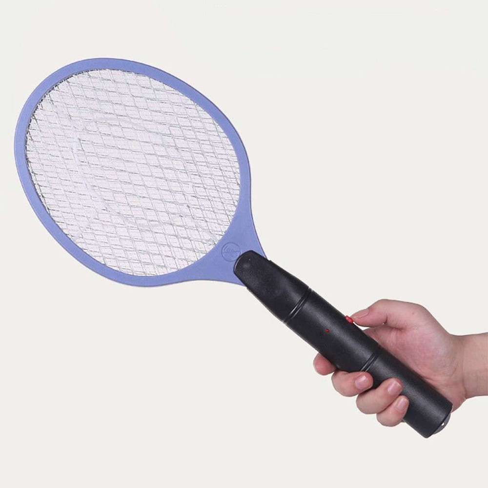 Bug Zapper Racket Electric Mosquito Swatter Killer Insects Bat Handheld Blue