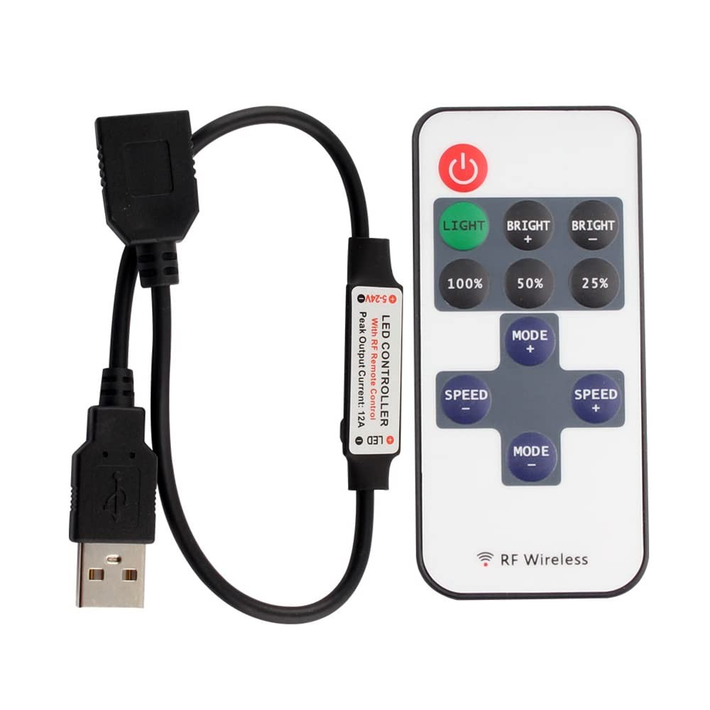 11 Keys Led Strip Controller Mini Dimmer Rf Remote 5v Usb Interface Controller F
