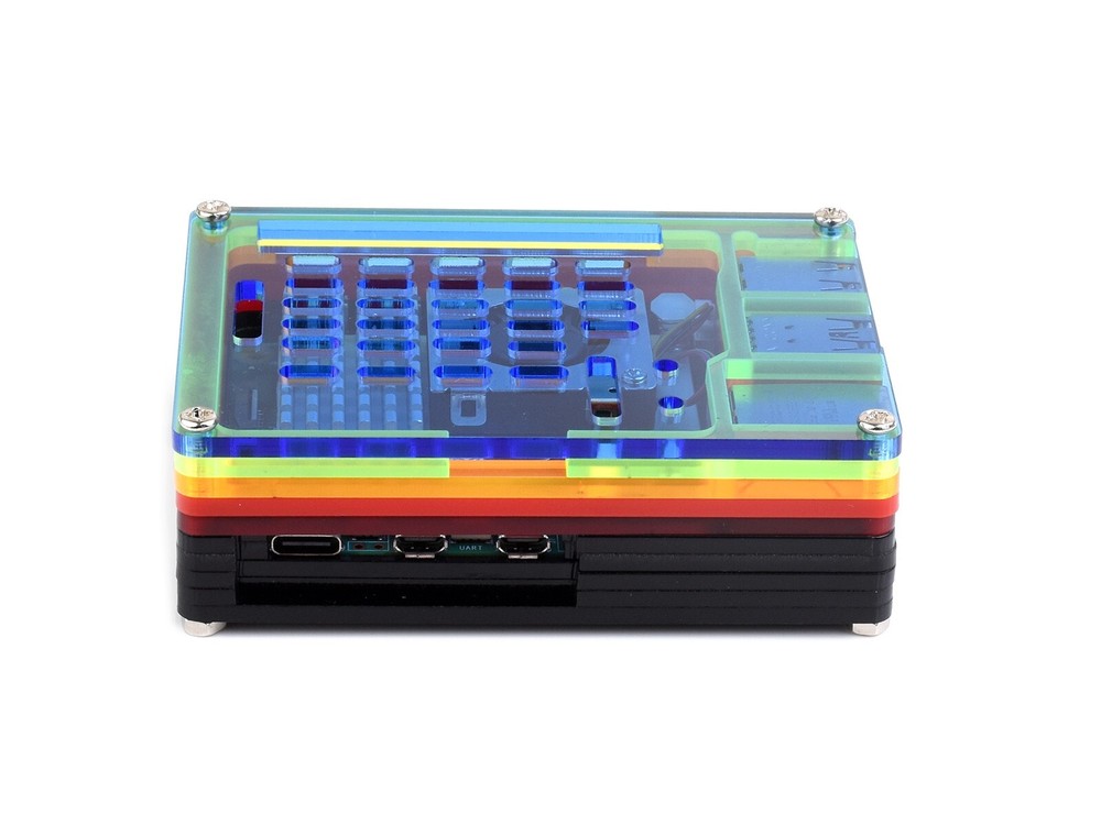 Waveshare Rainbow Acrylic Case For Raspberry Pi 5 Support Official Active Cooler