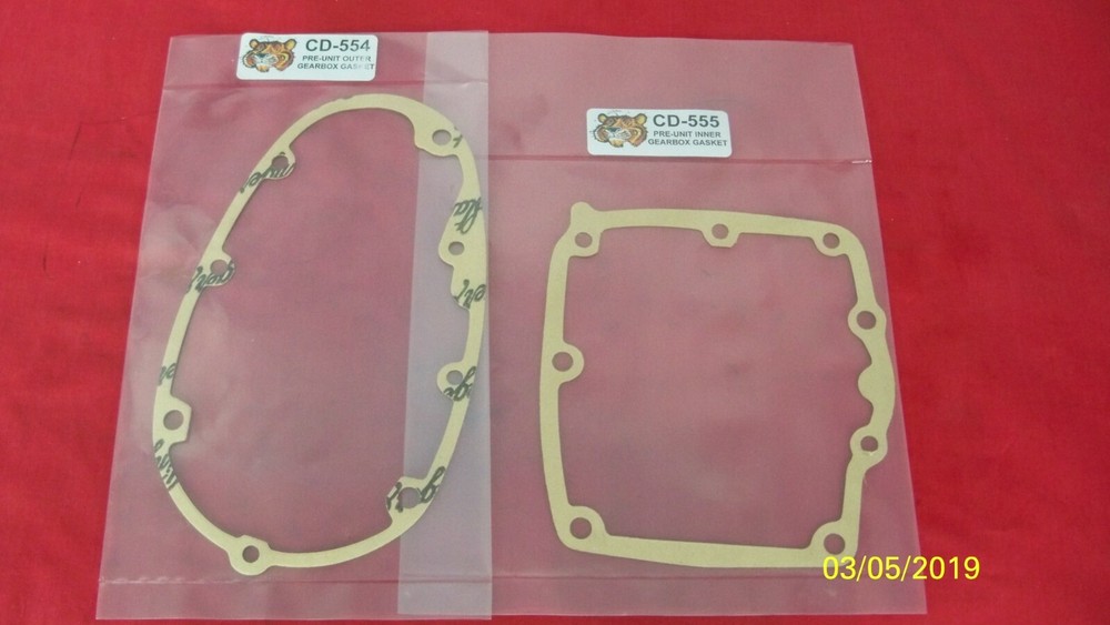 TRIUMPH 650 PRE-UNIT GEARBOX INNER CD555 AND OUTER CD554 GASKETS
