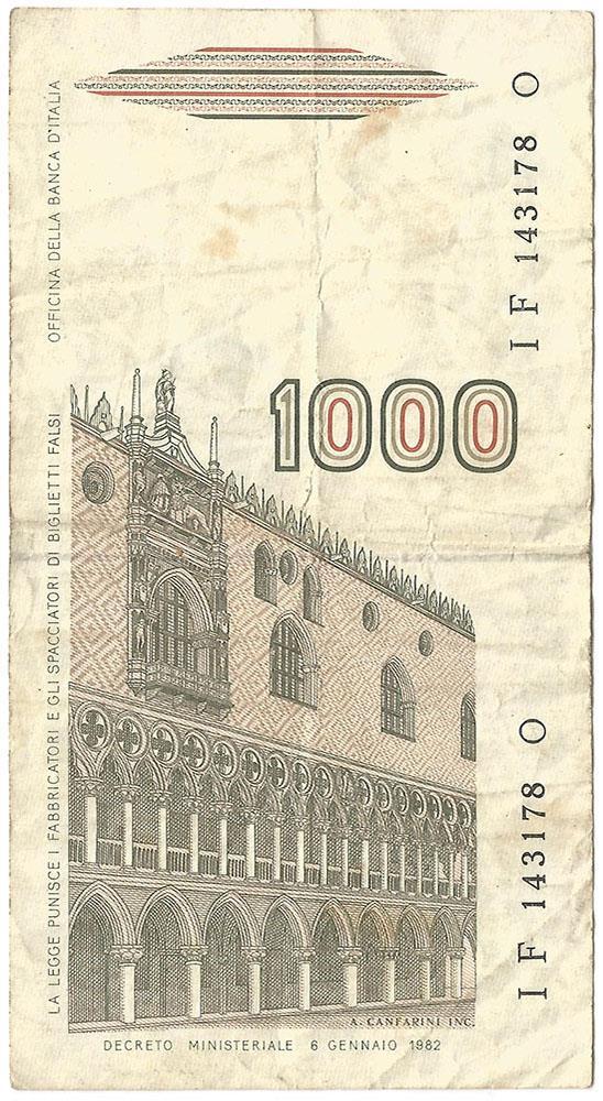 1982 ITALY Presentable 1000 Lire "MARCO POLO" Note, WORLD FAMOUS 1200's Explorer
