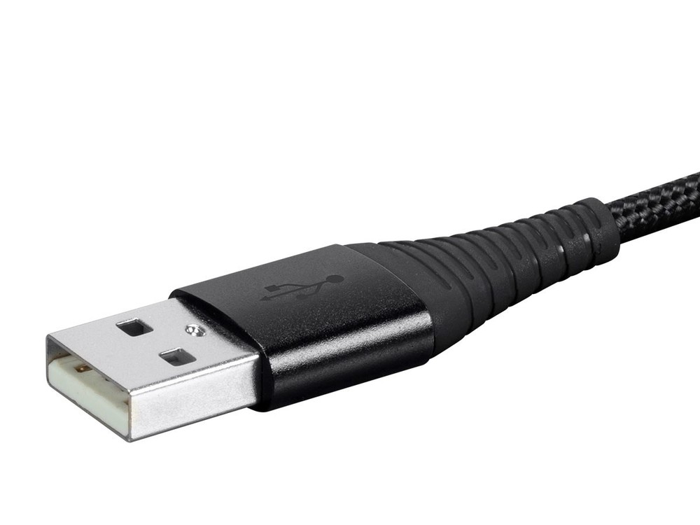 Monoprice USB 2.0 Micro B to Type A Charge & Sync Braided Cable - 1.5ft - Black