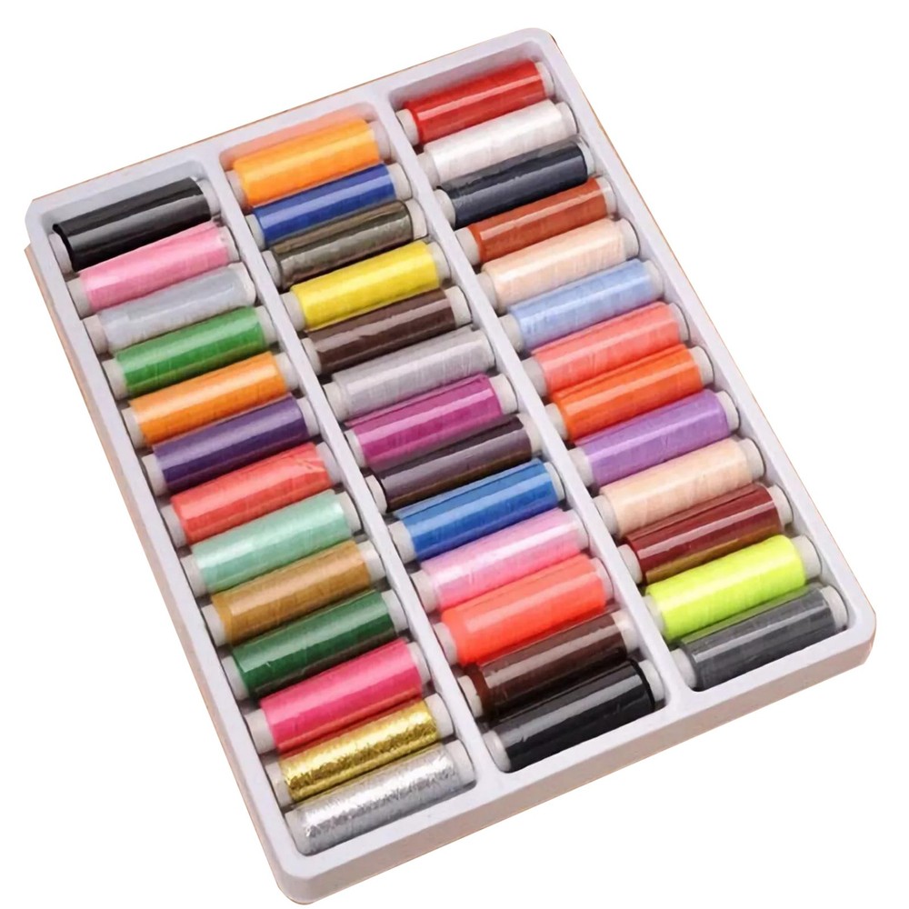 New 39Pcs Colored Sewing Thread Set Rainbow Colors Sewing Thread For Home Use