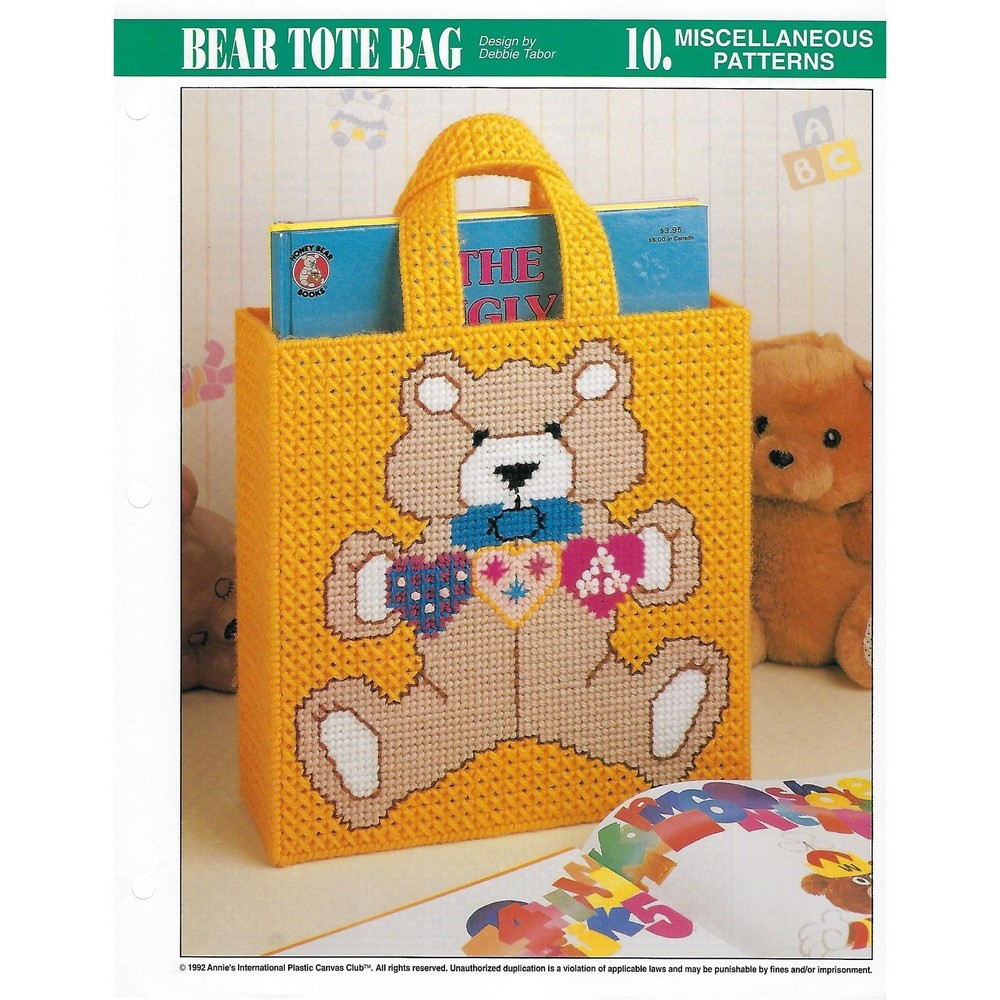 Bear Tote Bag Plastic Canvas Pattern Annie's International Pattern Club