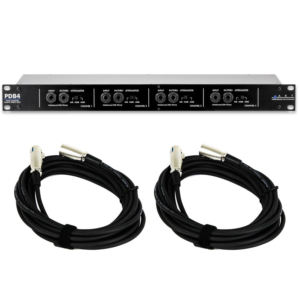 ART PDB4 4-Channel Passive Direct Box Bundle with XLR Cables