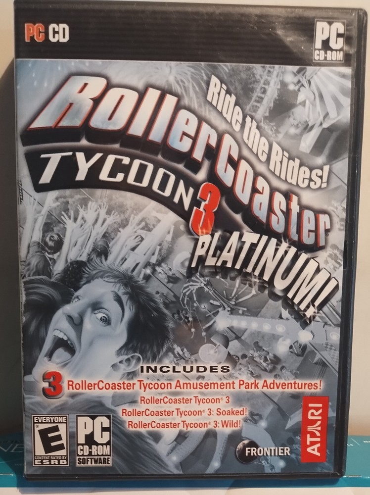 ATARI ROLLER COASTER TYCOON 3 PLATINUM PC WINDOWS 2006 CD-ROM with booklet