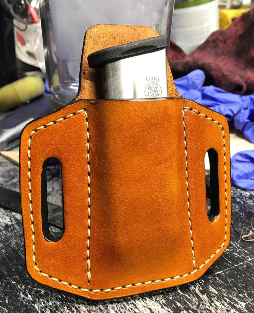 Fits 1911, .45 Single Stack, Leather Magazine Holder, Made in USA