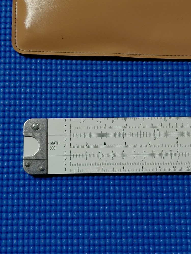 ACU-MATH No. 500 Slide Rule w/ Original Sheath Acumath