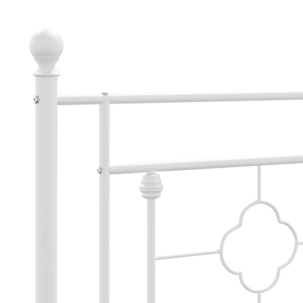 Bed Frame White Powder-coated steel King Size Bed Frame