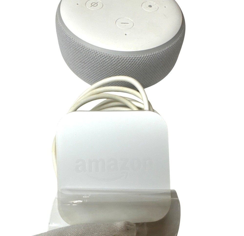 Echo Dot 3rd Gen Smart Speaker With Alexa & Power Adapter White