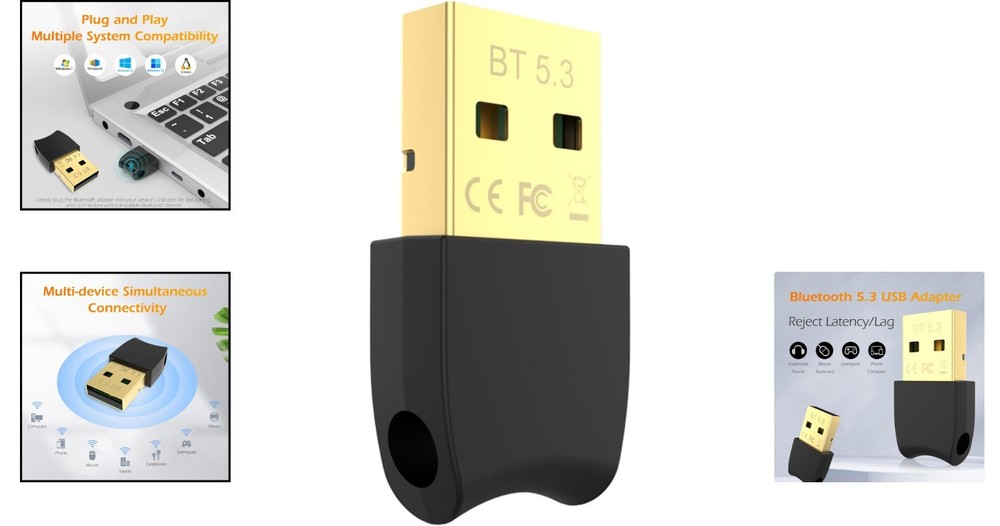 Compact Bluetooth 5.3 USB Adapter - Fast & Reliable Wireless Connections